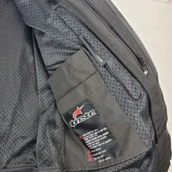 ALPINESTARS Jacket Adult XL White Black Spell Out Motorcycle Full Zip w/ Armour - Picture 11 of 14